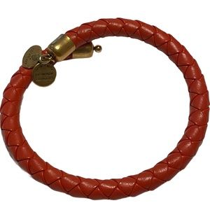 Alex And Ani Braided Leather Wrap Bracelet Bangle.